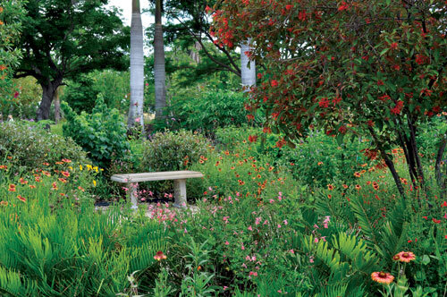 What’s a butterfly garden without a place to park and observe?  Photo by Tom Hewitt
